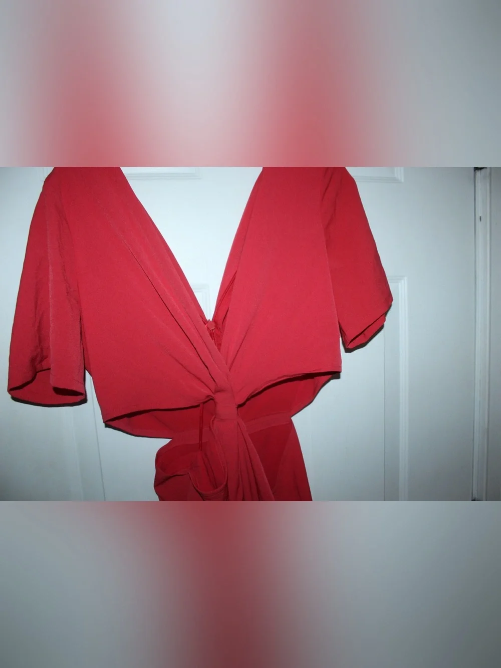 Abercrombie & Fitch Red Twist-Front Midi Dress